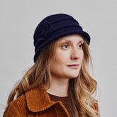 Seeberger Boiled Wool Cloche - Marine Blue