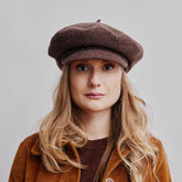Hatthyllan Fanky Beret Cap - Brown