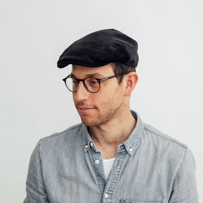 Lawrence and Foster Flat Cap Black Cord