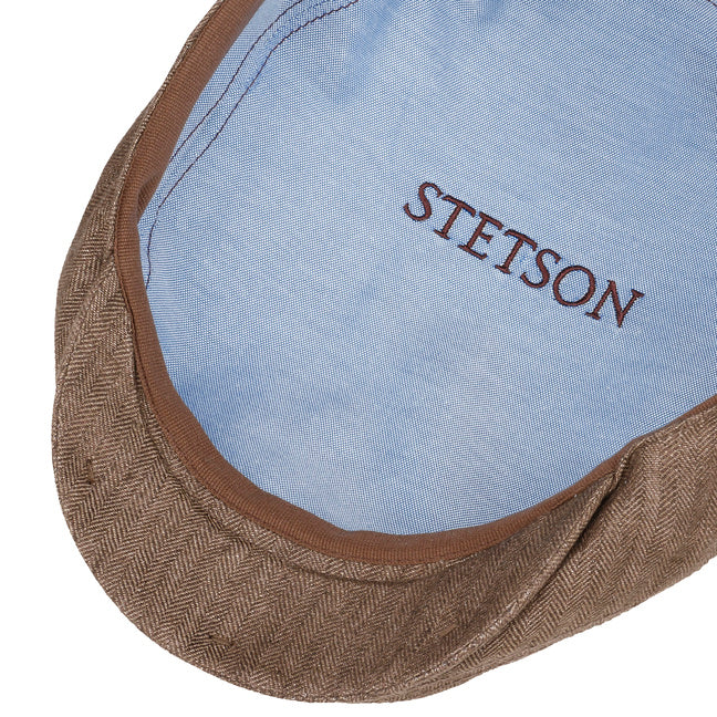 Stetson Kent Linen Flat Cap Brown